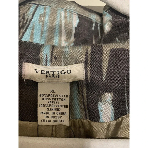 NWT Vertigo Paris double breasted trench coat Size XL jacket Artsy Fall Colors - Picture 6 of 10